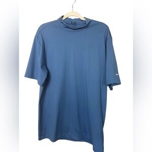 Nike Golf Mock Neck Performance Shirt Blue Size M